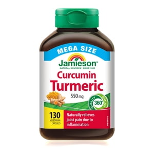 Jamieson Curcumin Turmeric Capsules, 550 mg, Vegetarian, Mega Size, 130 ct