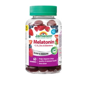 Jamieson Melatonin + Immune Support Gummies Mixed Berry Flavour, 60 Count