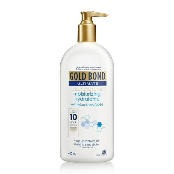 Gold Bond Lotion thérapeutique hydratante ultime – Flacon pompe de 400 ml – Guérison pour les peaux extrêmement sèches et rugueuses – Convient pour les femmes et les hommes – Apaisant et hydratant à l'aloe vera