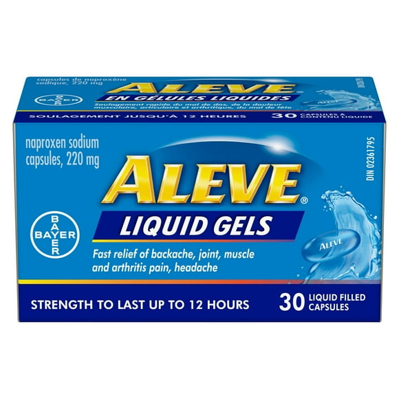 ALEVE Pain Relief Liquid Gels, Naproxen Sodium 220mg, 30 Liquid Gel Capsules