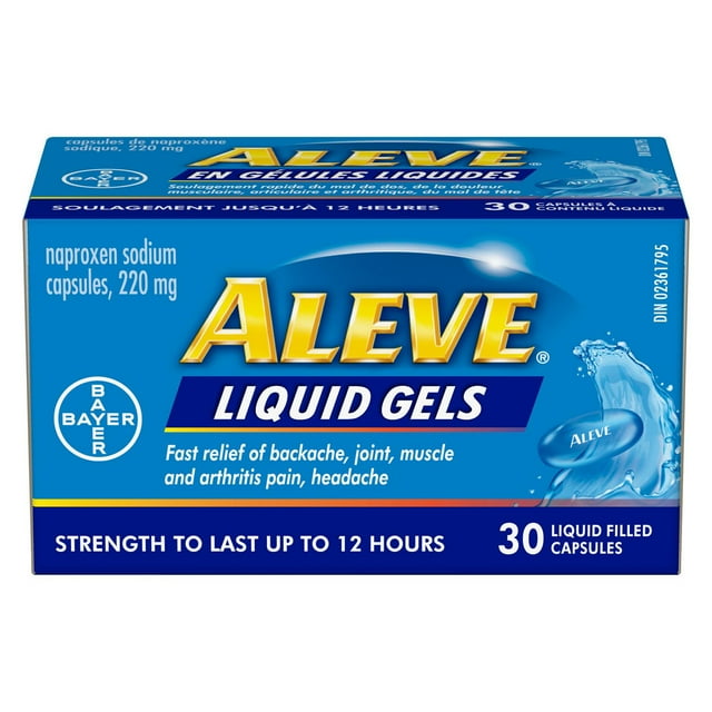 ALEVE Pain Relief Liquid Gels, Strength to Last up to 12 Hours, Naproxen Sodium 220mg