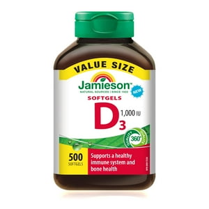 Jamieson Vitamin D3 Softgels, 25 mcg/1000 IU, Value Size, 500 ct