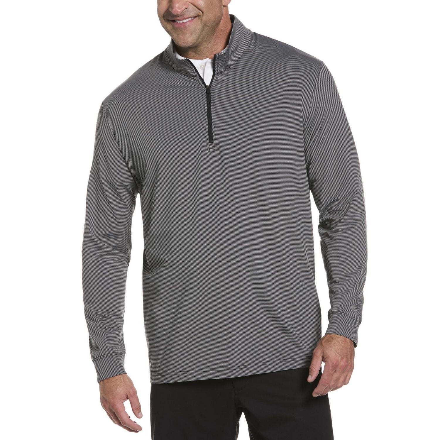 Ben Hogan Performance Men's Long Sleeve Lightweight Feeder Stripe Golf Polo Sweater