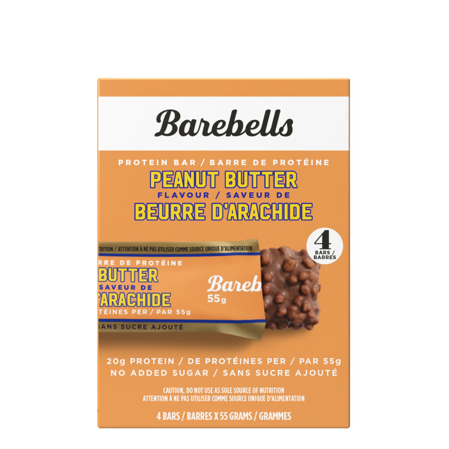 Barebells Protein Bar Peanut Butter 4 PACK, 4 X 55G