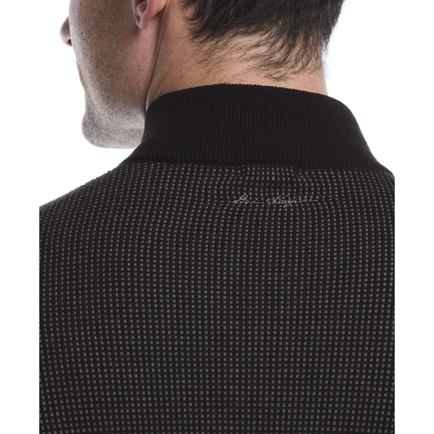 Pull jacquard à manches longues et fermeture éclair 1/4 pour homme Ben Hogan Performance