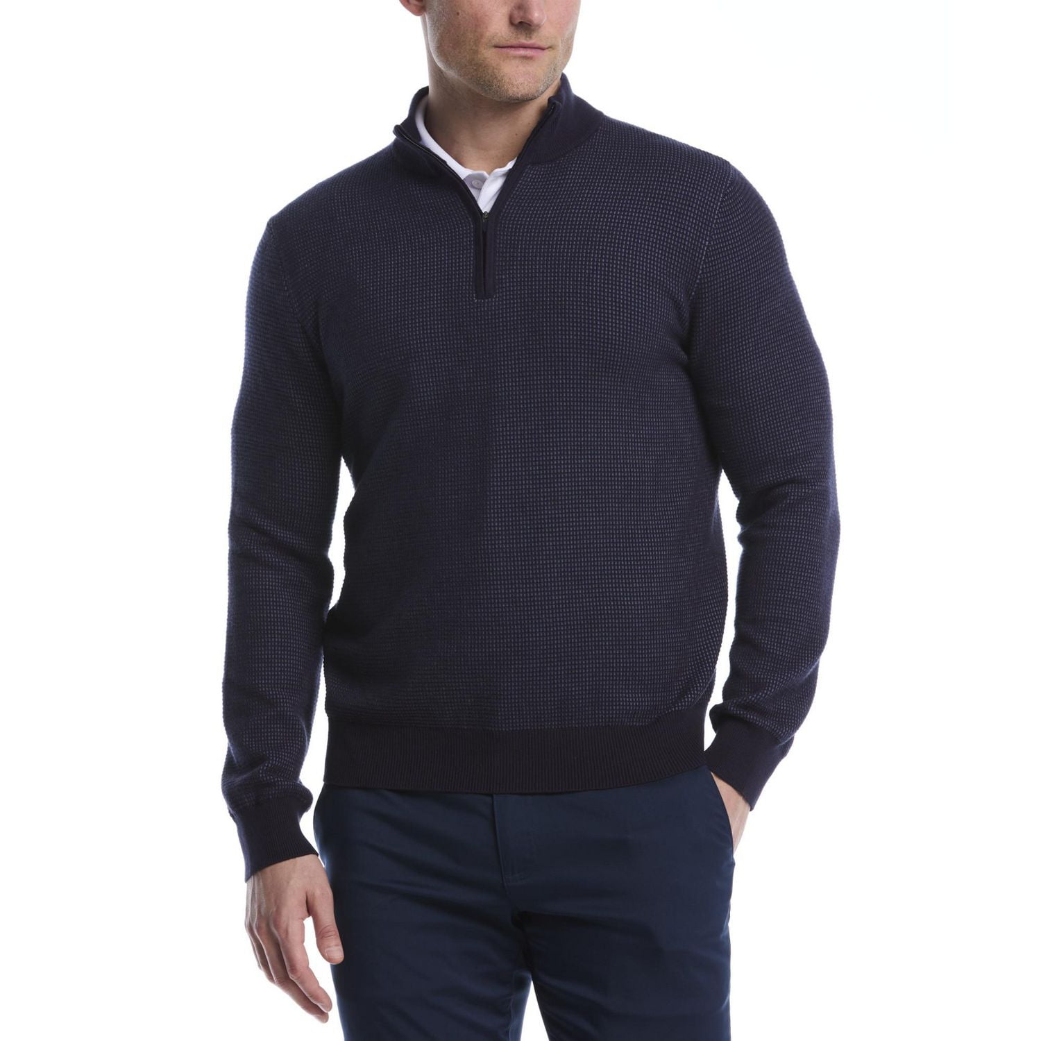 Pull jacquard à manches longues et fermeture éclair 1/4 pour homme Ben Hogan Performance