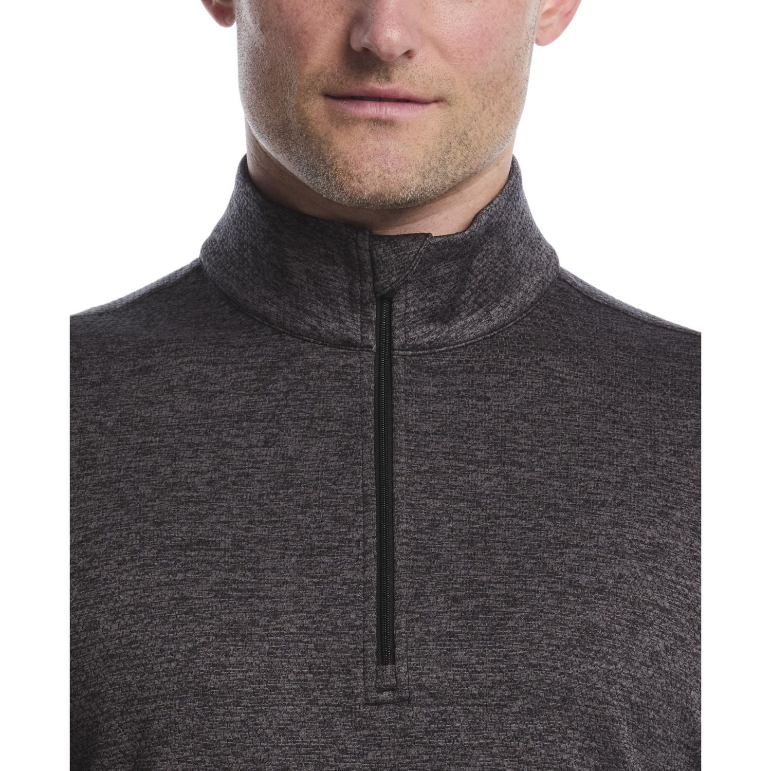 Ben Hogan Performance T-shirt matelassé à manches longues pour homme avec mini losanges et fermeture éclair 1/4