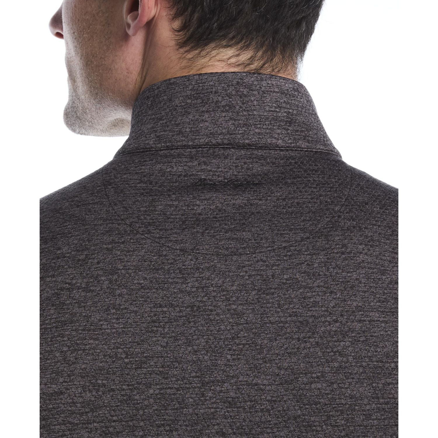 Ben Hogan Performance T-shirt matelassé à manches longues pour homme avec mini losanges et fermeture éclair 1/4