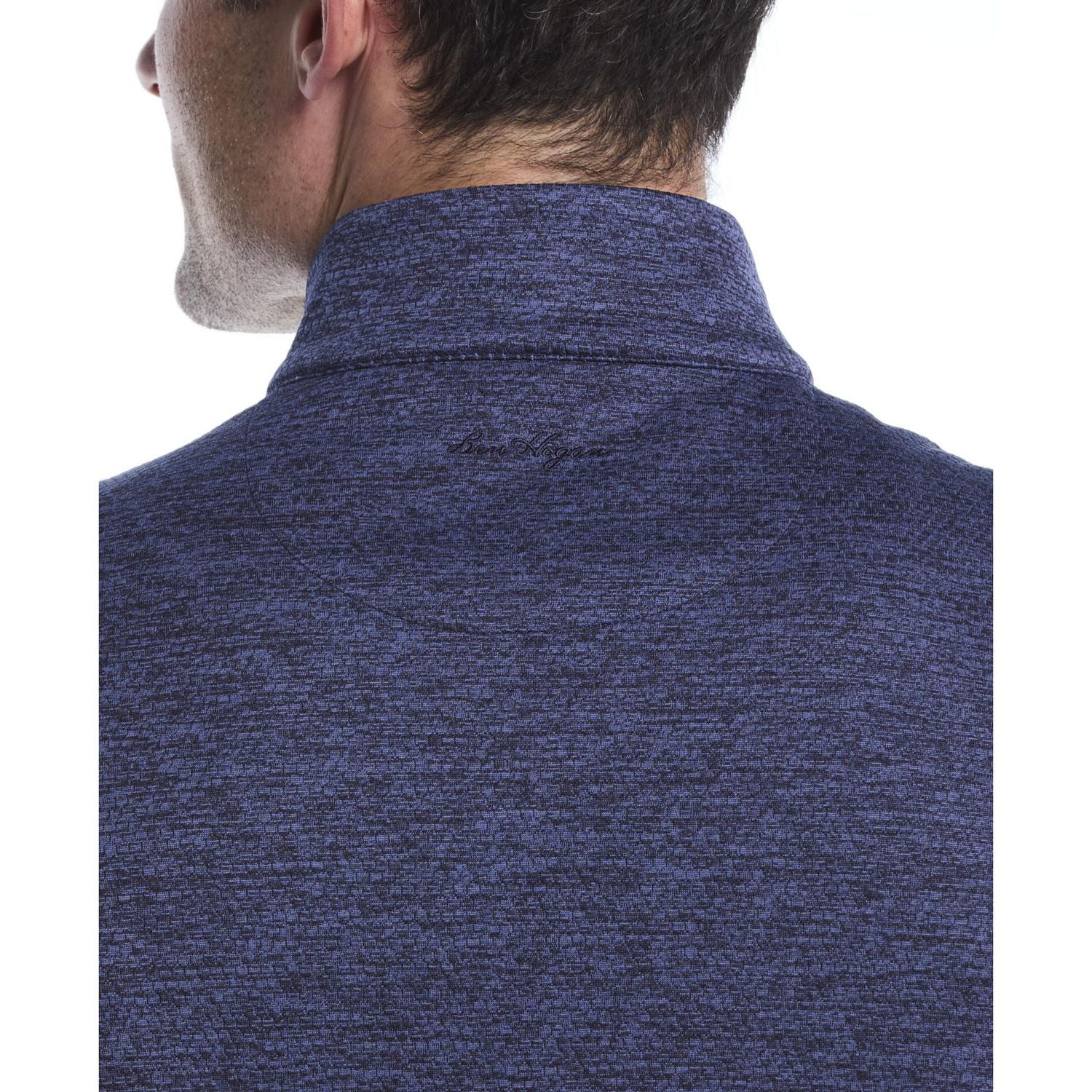 Ben Hogan Performance Men's Long Sleeve Quilted Mini Argyle 1/4 Zip