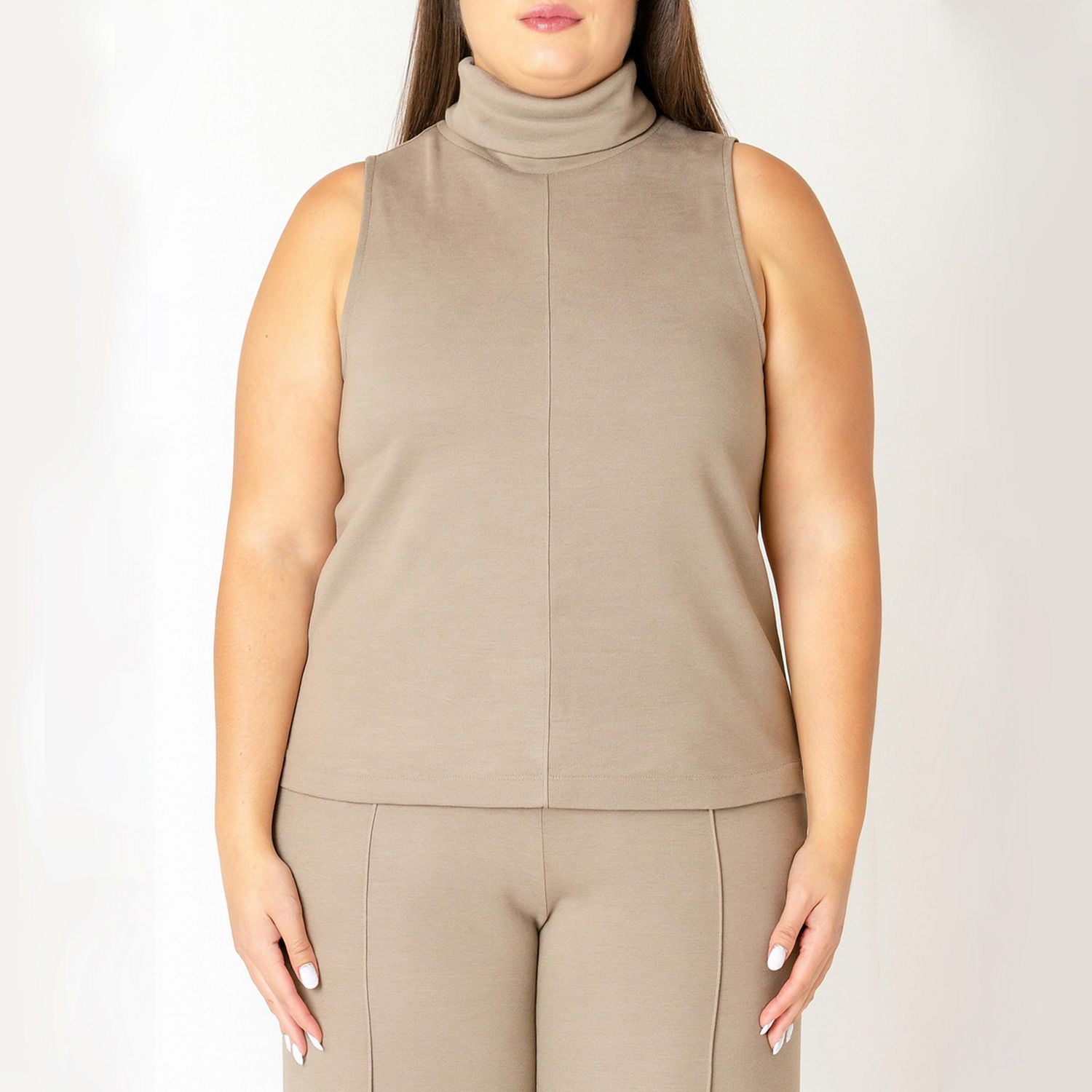 Devoted Sleeveless rolled neck top