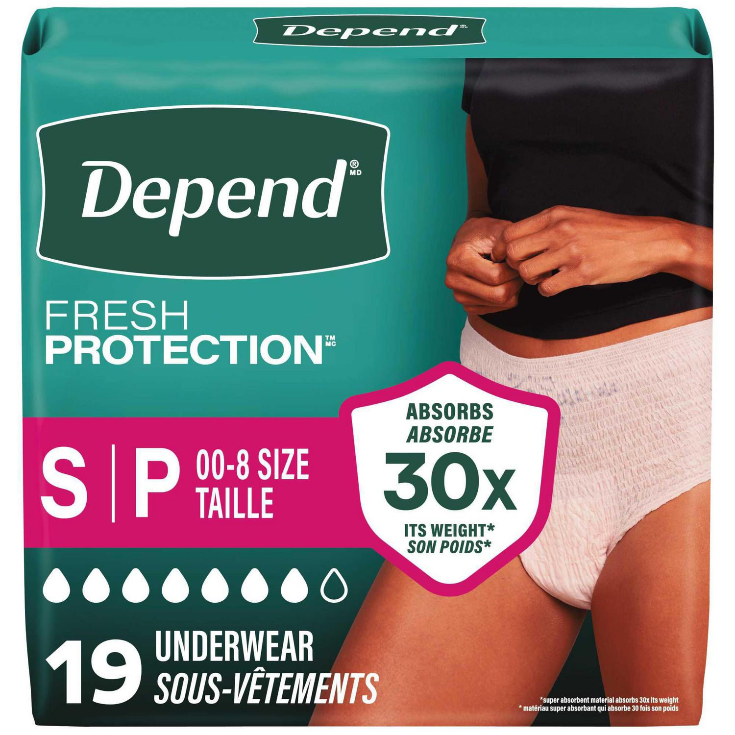 Depend Fresh Protection Adult Incontinence Underwear for Women (Formerly Depend Fit-Flex), Disposable, Maximum, S-XL, Blush