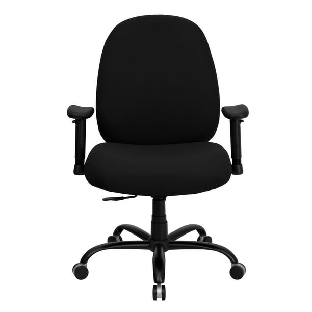 Chaise de bureau ergonomique tissu noir SALOO - Fauteuil & Chaise de Bureau  Pas Cher