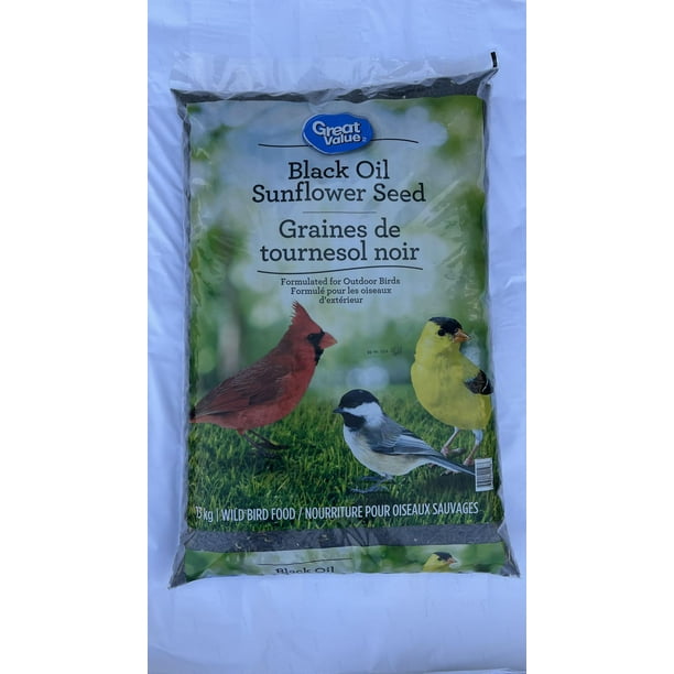 Nourriture pour oiseaux sauvages graines de tournesol noir Great Value 13 kg