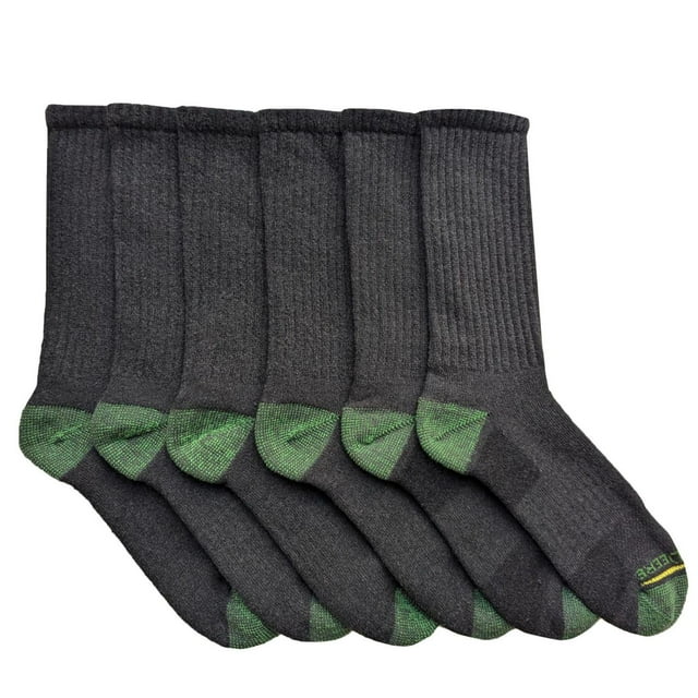 John Deere Mens 6pk Crew Socks; Core Workwear