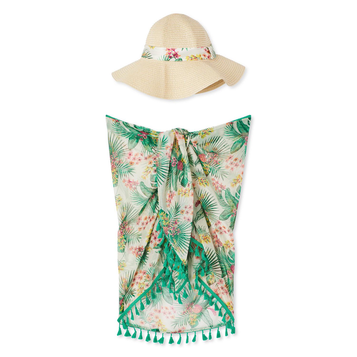 Madden NYC Women's Straw Hat and Pareo 2-Piece Set - Walmart.ca