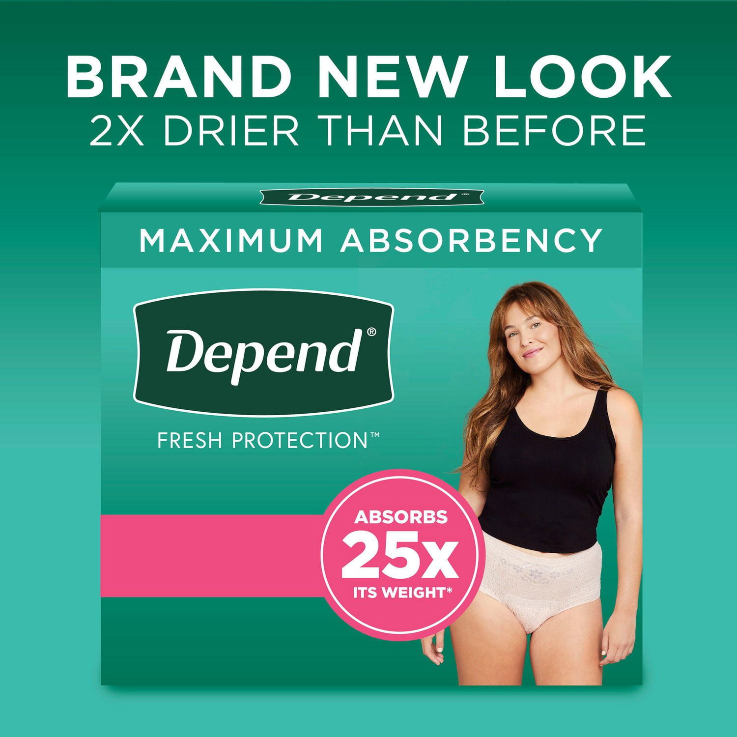 Depend Fresh Protection Adult Incontinence Underwear for Women Formerly Depend Fit Flex Disposable Medium Blush 26 32 Count