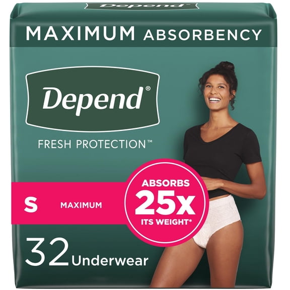 Depend Fresh Protection Adult Incontinence Underwear for Women, Disposable, Blush, L, 28 ct