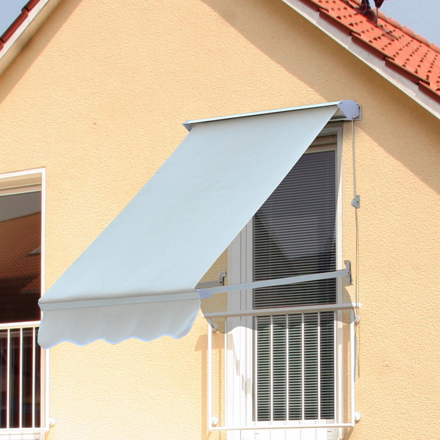 Outsunny Outdoor 4FT Drop Arm Manual Window Awning Walmart Canada