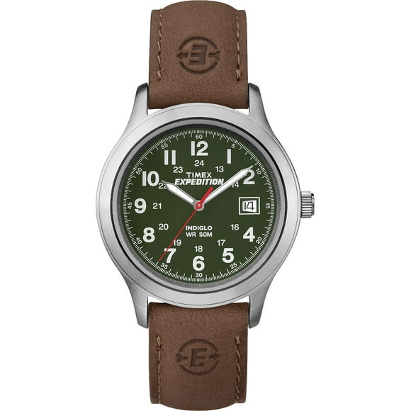TIMEX® Expedition Metal Field 39mm Leather Strap Watch