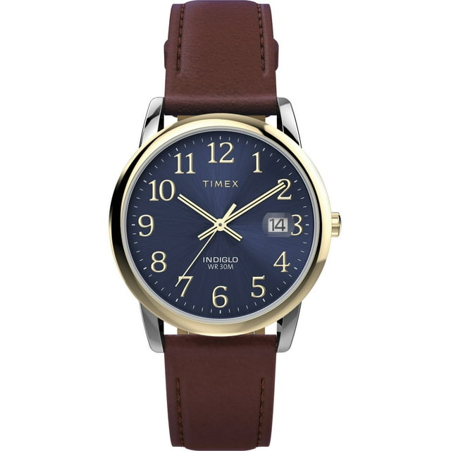 TIMEX® Easy Reader® 35mm Leather Strap Watch