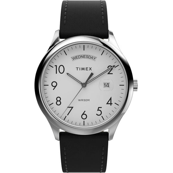 TIMEX® Modern Easy Reader® 40mm Leather Strap Watch