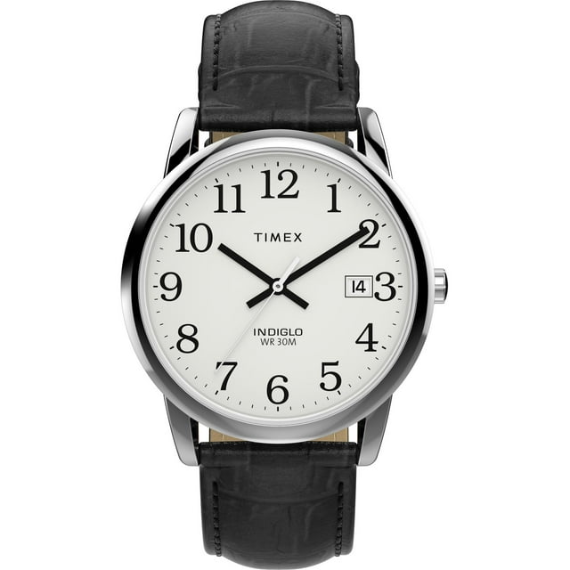 TIMEX® Easy Reader® 35mm Leather Strap Watch