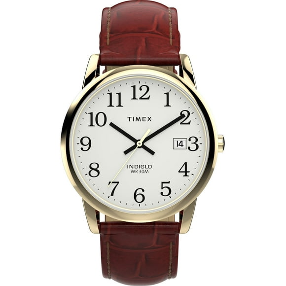 TIMEX® Easy Reader® 35mm Leather Strap Watch