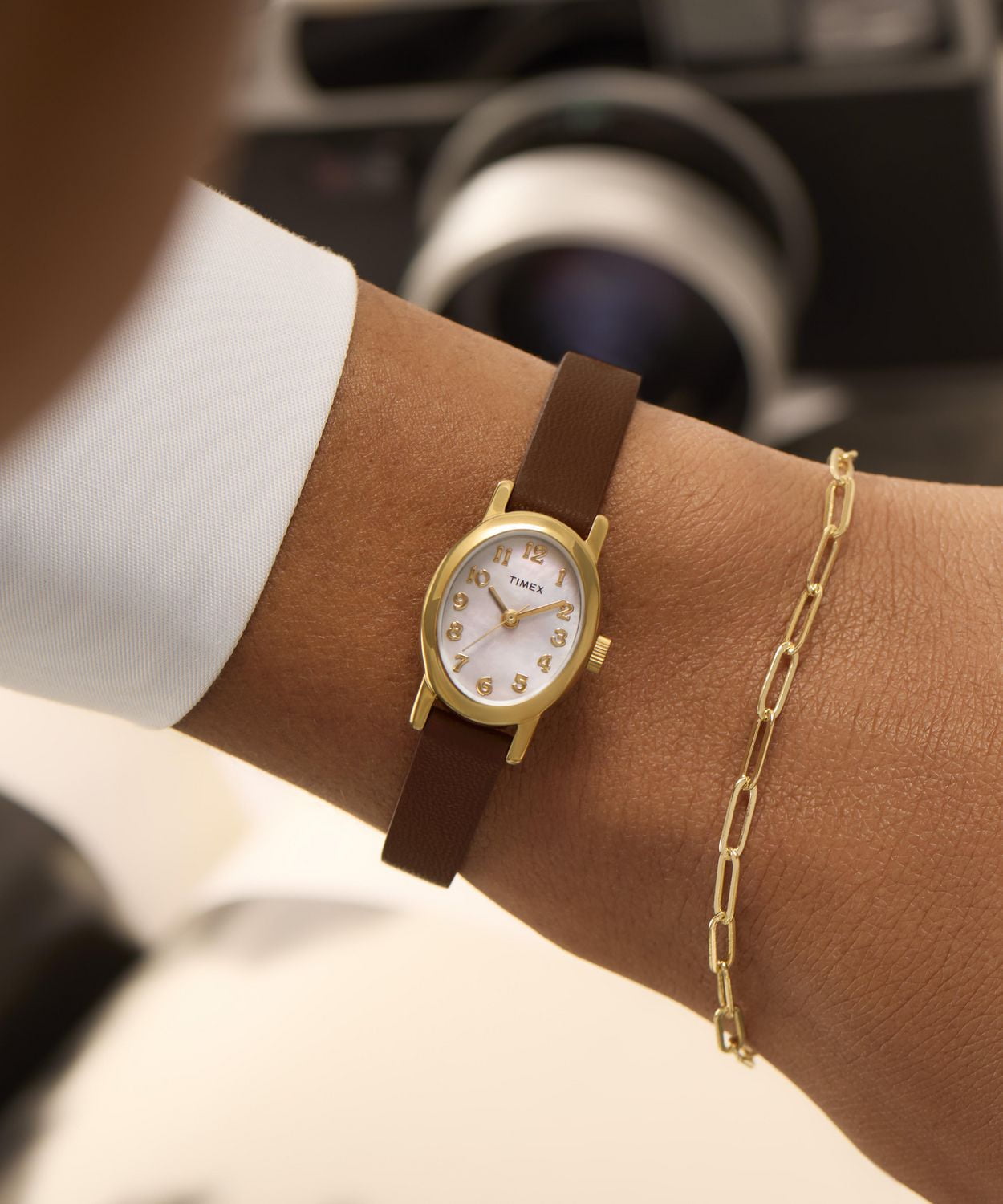 TIMEX® Cavatina 18mm Leather Strap Watch