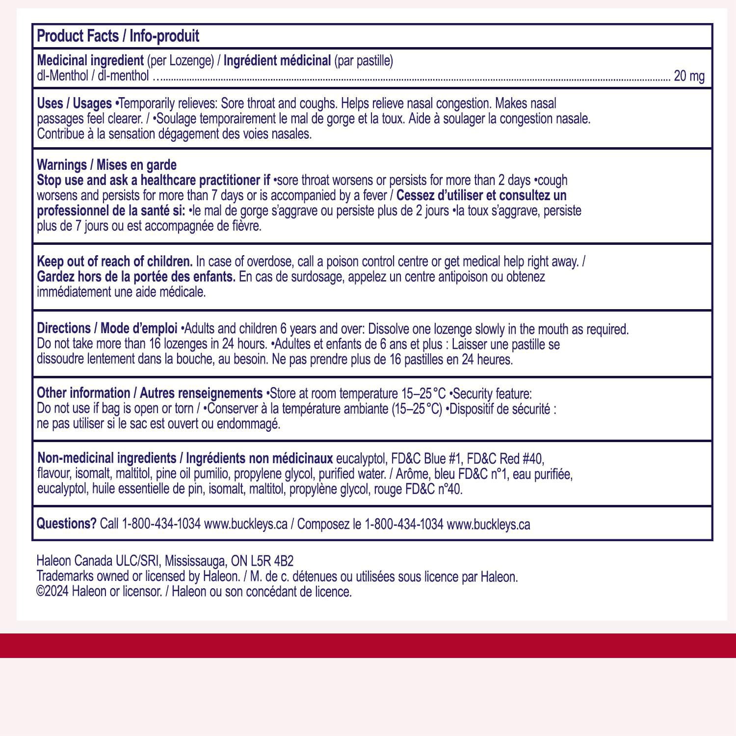 Pastilles Buckley Extra Fort – Cerise Mordante, 30 ct