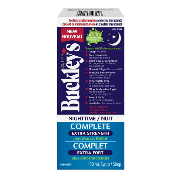 Buckley's Nuit Complet Extra Fort Plus Anti-Mucosités, 150 ml
