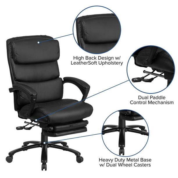 HOMCOM Ergonomique Massage Chaise de Bureau Ajustable Dossier Haut