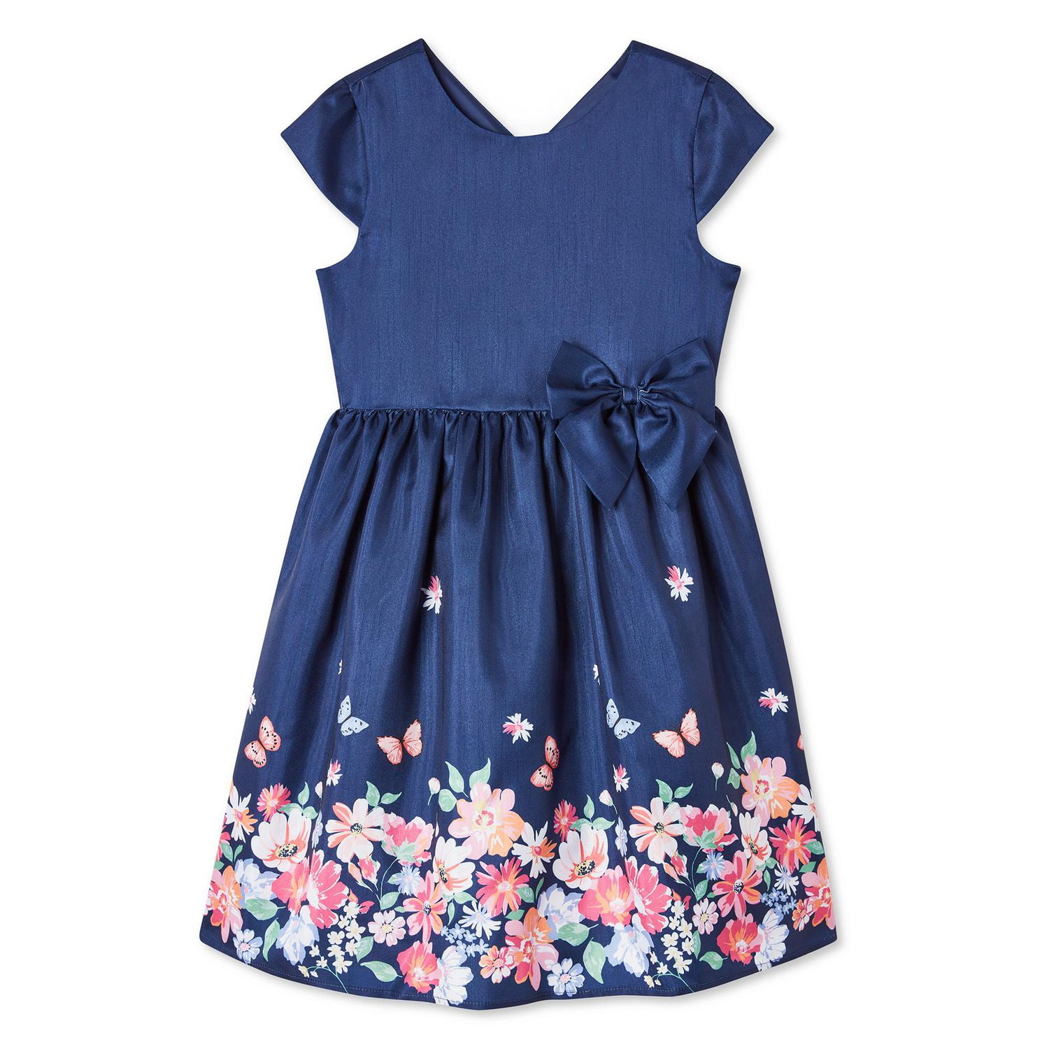 George Girls' Short Sleeve Dress with Bow