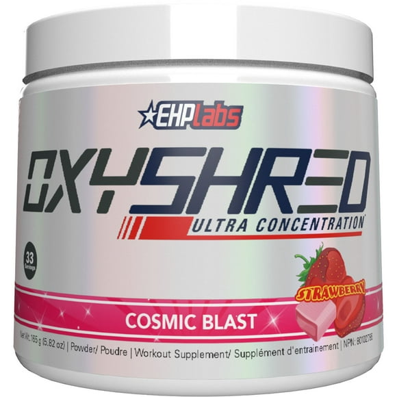EHPLabs OxyShred – Poudre Thermogénique Pré-Entraînement et Supplément Brûle-Graisses, Saveur Explosion Cosmique