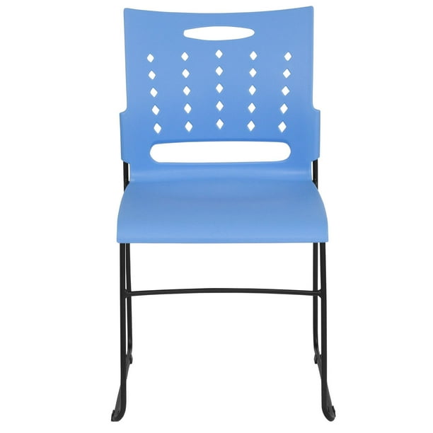 UBERHAUS Chaise de patio, empilable, accoudoirs incurvés, bleue