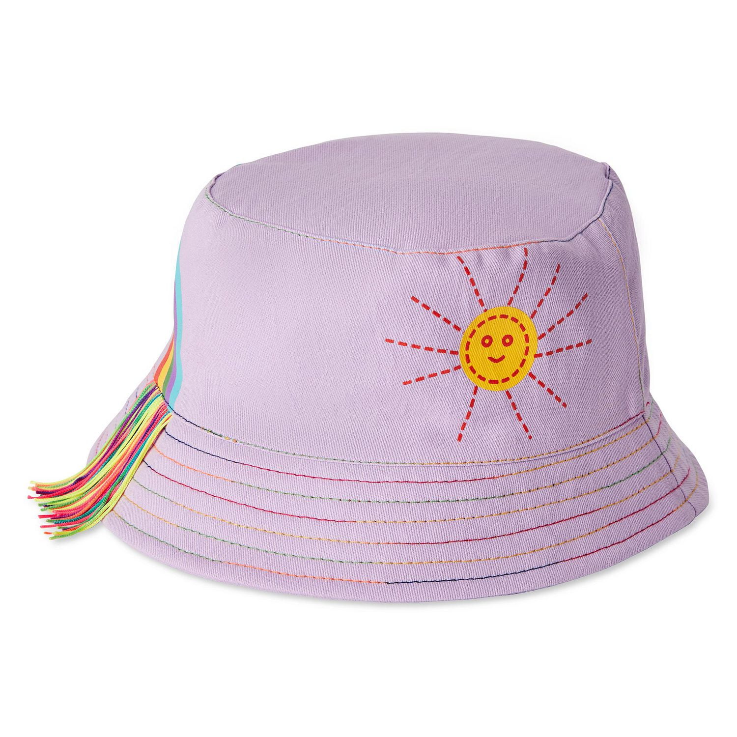 George Toddler Girls' Bucket Hat with Rainbow Print and Fringe