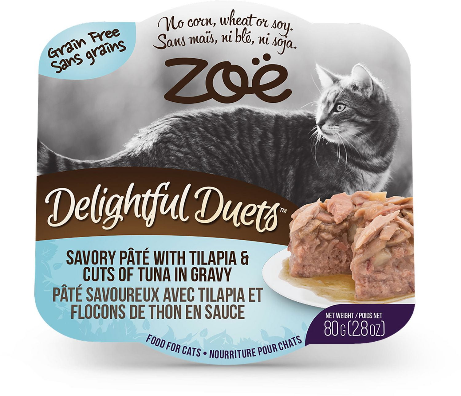 Zoë Delightful Duets Tilapia Pâté And Flakes of Tuna Wet Food for Cats