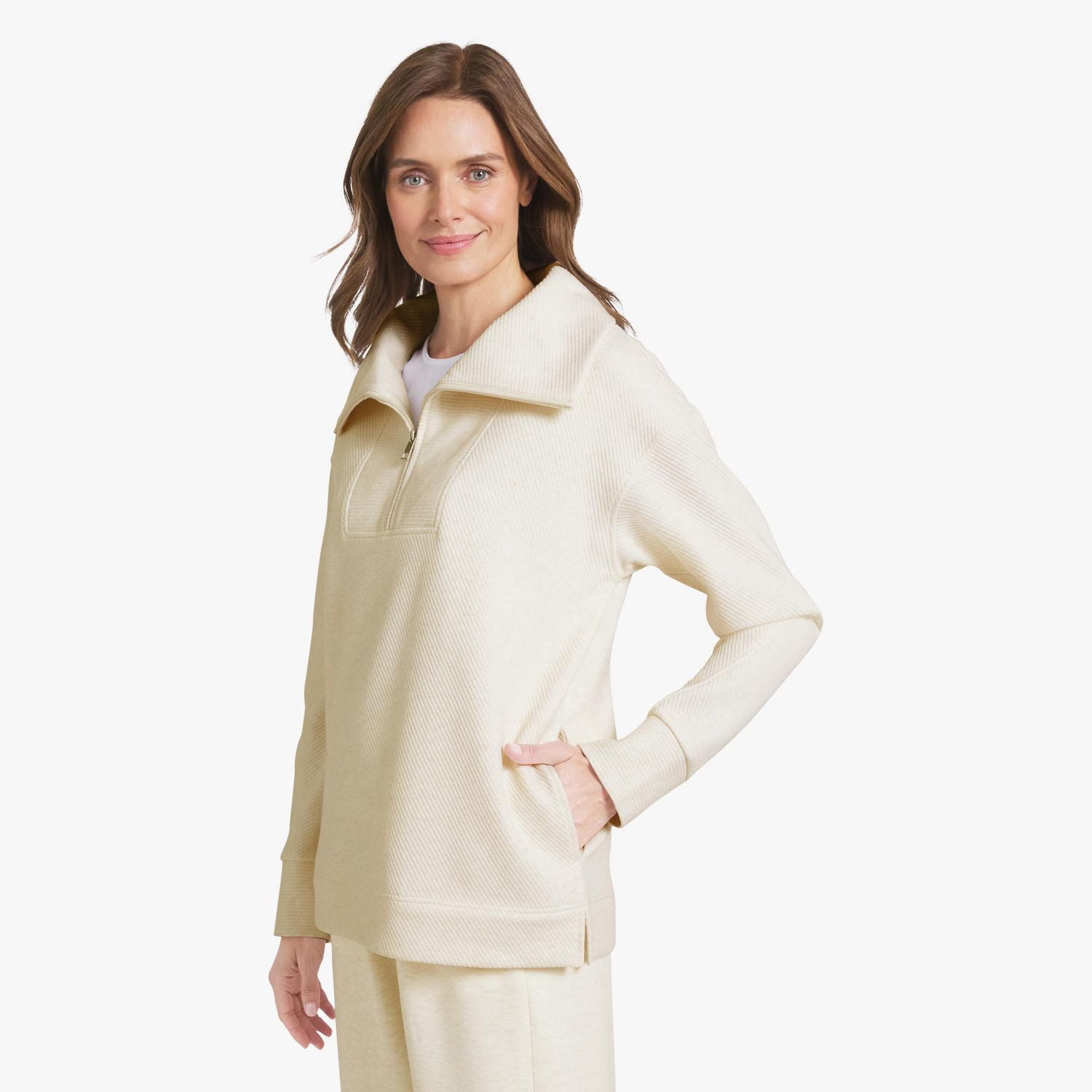 CHAPS  QTR ZIP TOP