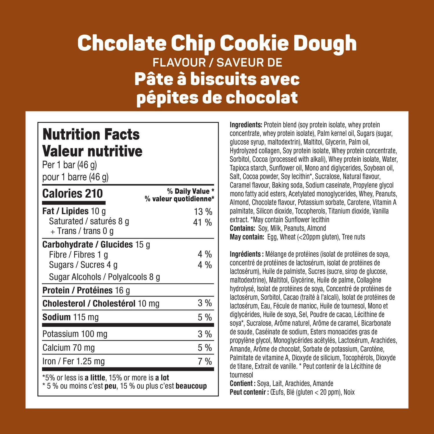 FitCrunch Pâte à biscuits avec pépites de chocolat 5X46