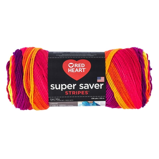 Red Heart® Super Saver® Yarn, Stripes, Acrylic 4 Medium, 5oz/141g, 236