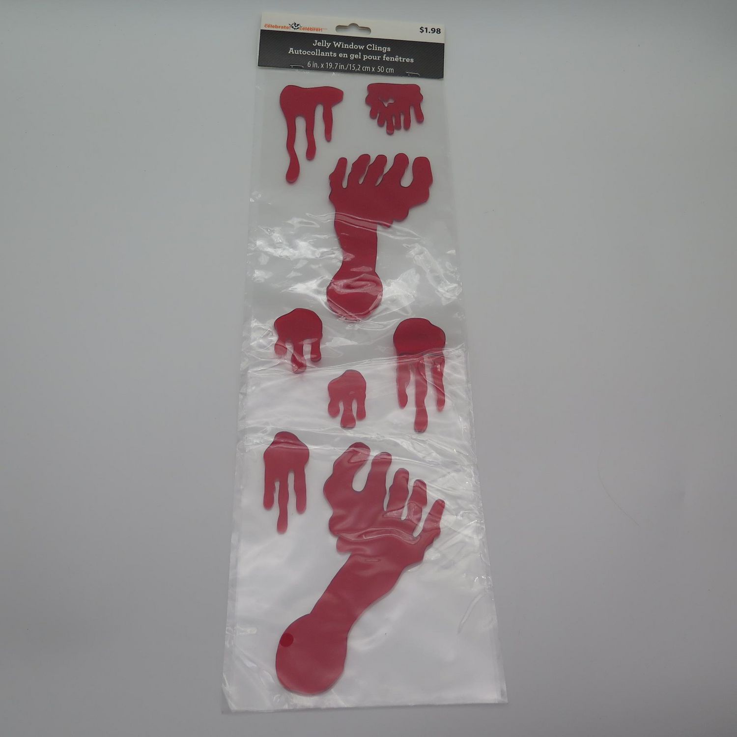 HALLOWEEN JELLY "BLOODY FEET" RED WINDOW CLINGS Walmart Canada
