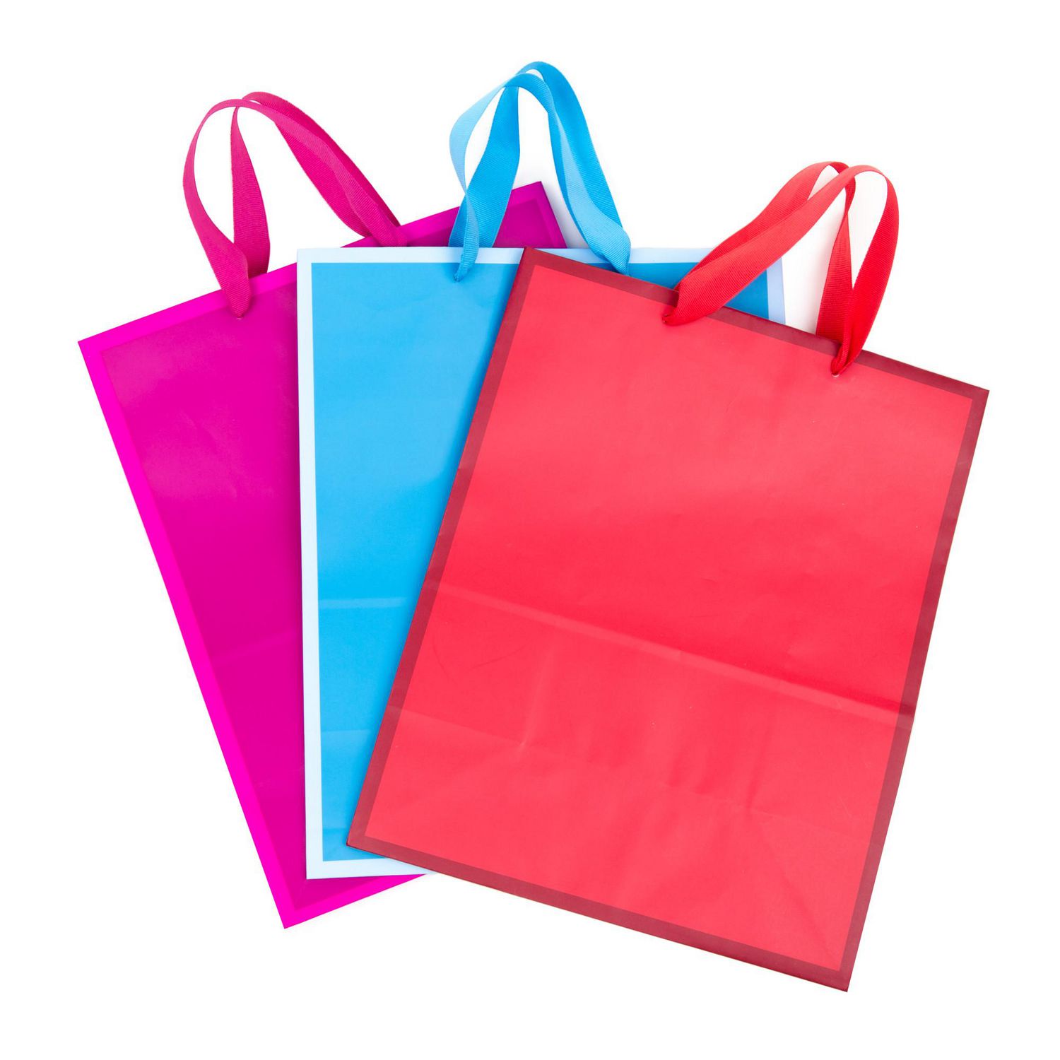 Hallmark 13 Large Solid colour Gift Bags - Pack of 3 (Red, Blue