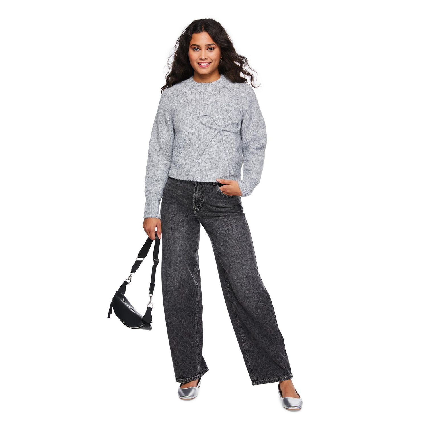 No Boundaries Women's Bow Sweater