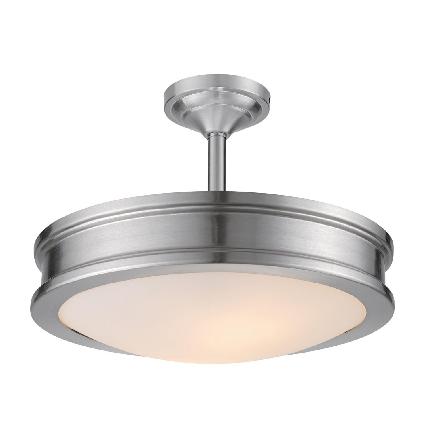 Downshire 2-light Semi-flush Mount Ceiling Light, Brushed Steel 