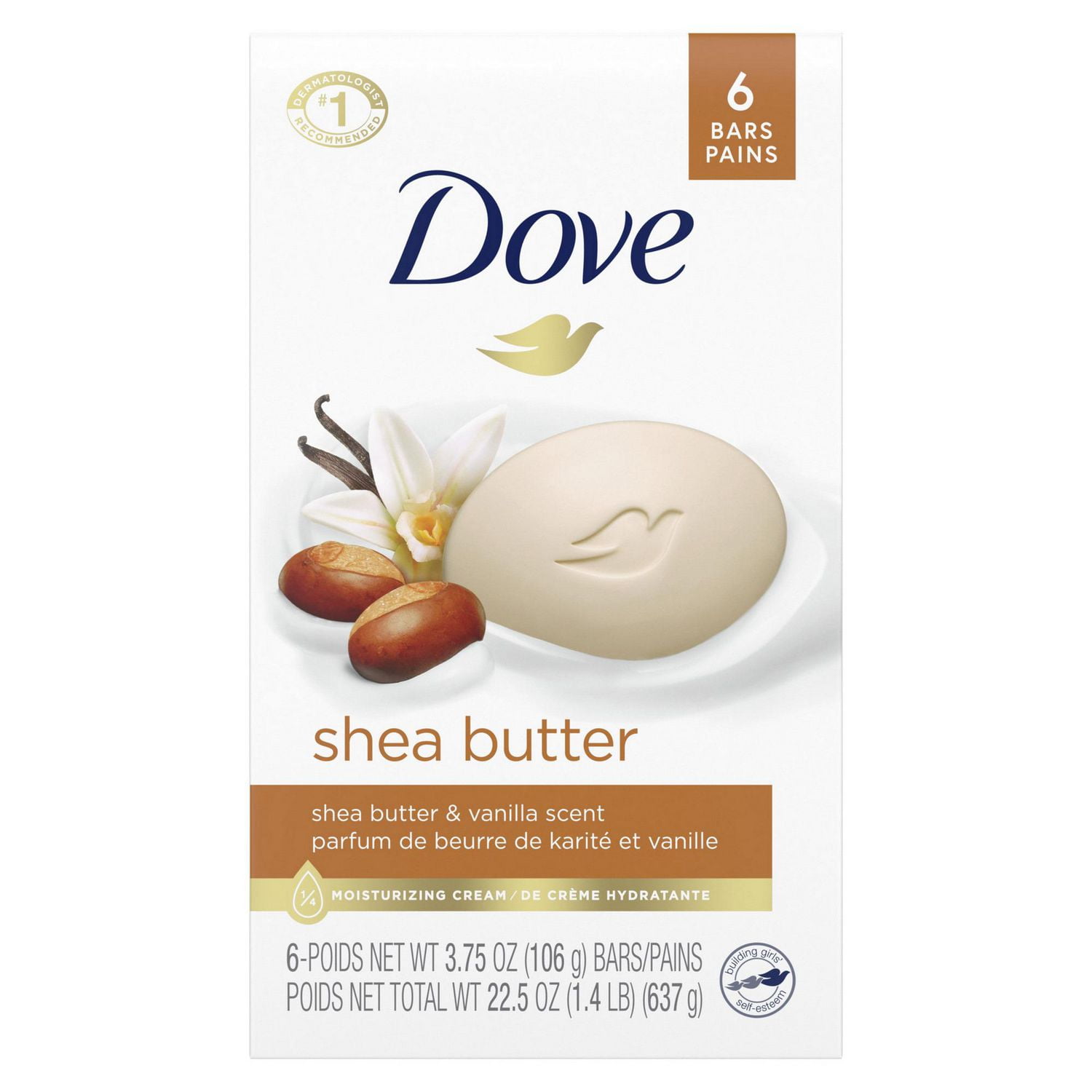 Dove Shea Butter Beauty Bar, 6x106g Beauty Bars 