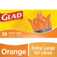 thumbnail image 1 of GLAD® Easy-Tie® Extra Large Orange Bags, 1 of 2
