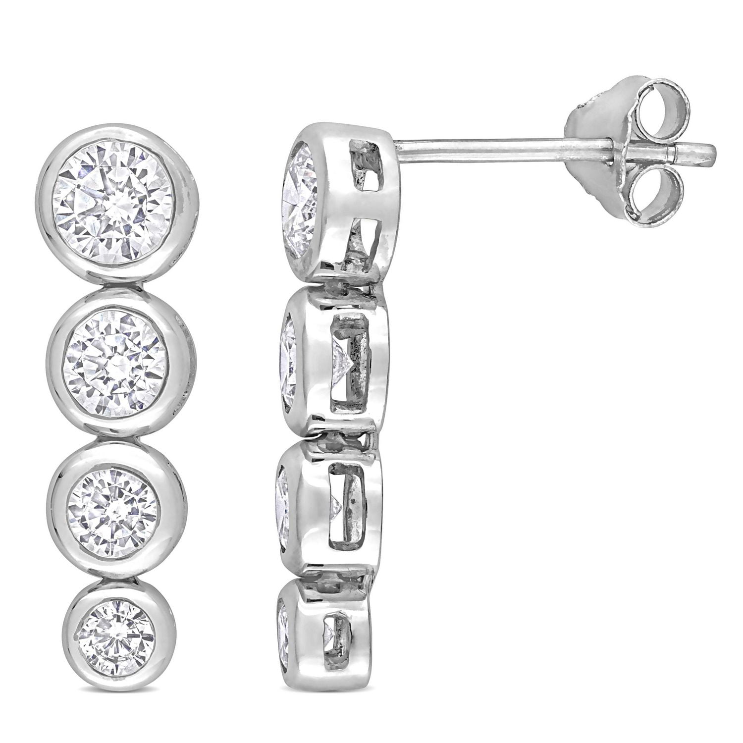 Boucles d'oreilles graduée de Miabella avec 2-3/4 Carat PBT de Zircon cubique en argent sterling