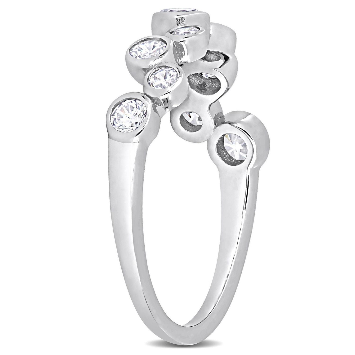 Bague de Miabella avec 1-1/5 Carat PBT de Zircon cubique en argent sterling