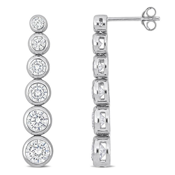 Miabella 4-3/4 Carat T.G.W. Cubic Zirconia Sterling Silver Graduated Dangle Earrings