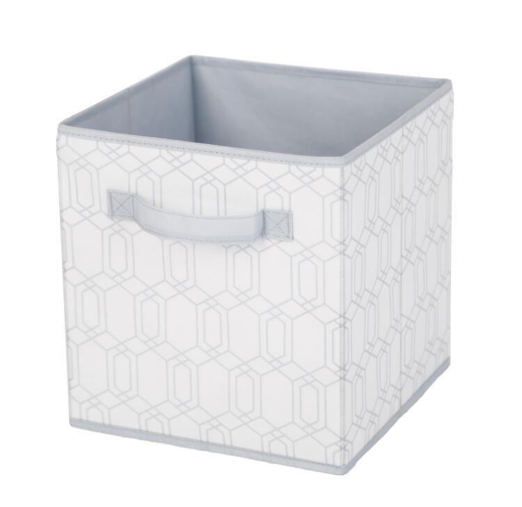 Mainstays CUBE STORAGE BIN/White GEO printing Walmart Canada