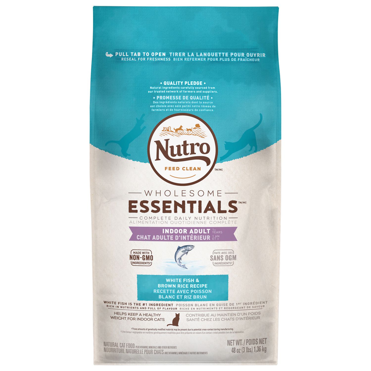 Nutro Indoor Adult CAT White Fish & Whole Brown Rice Recipe Dry CAT